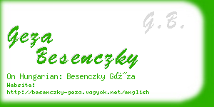 geza besenczky business card